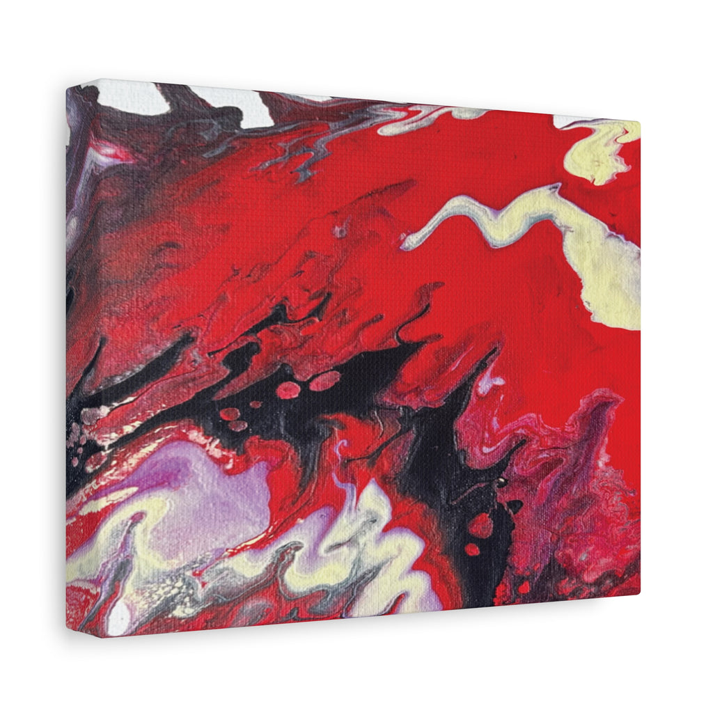 Power Abstract Red Fluid Art Canvas Print (Matte Stretched 1.25")