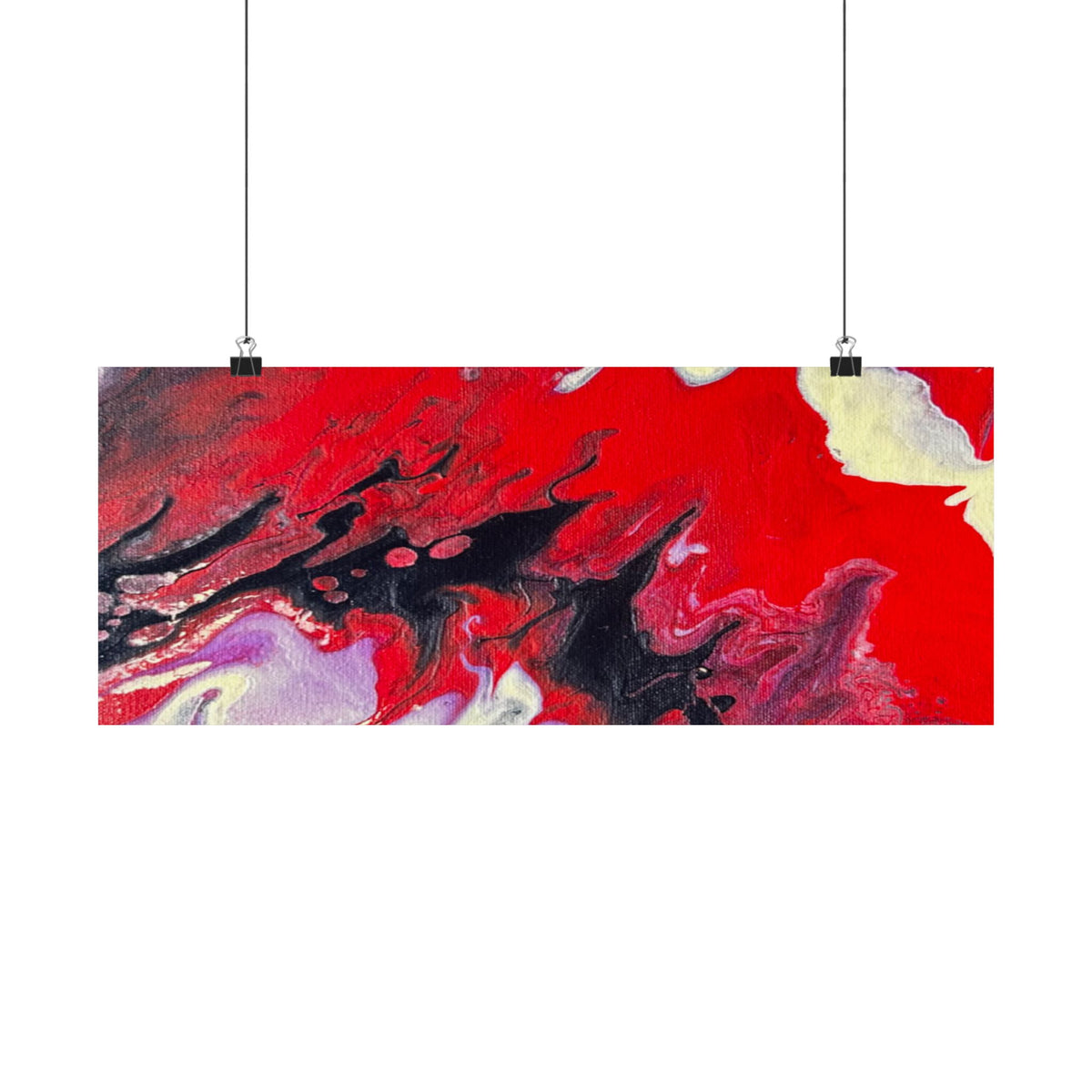 Power Abstract Red Fluid Art Matte Poster (Horizontal)