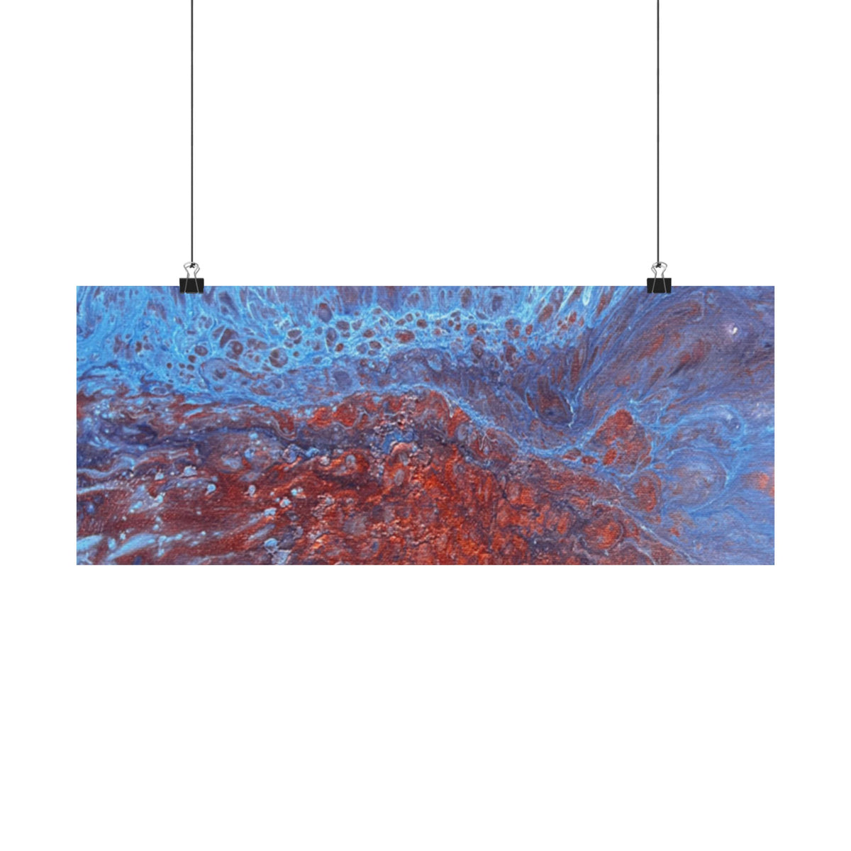 WAVE Abstract Oceanic Pour Art Matte Horizontal Poster