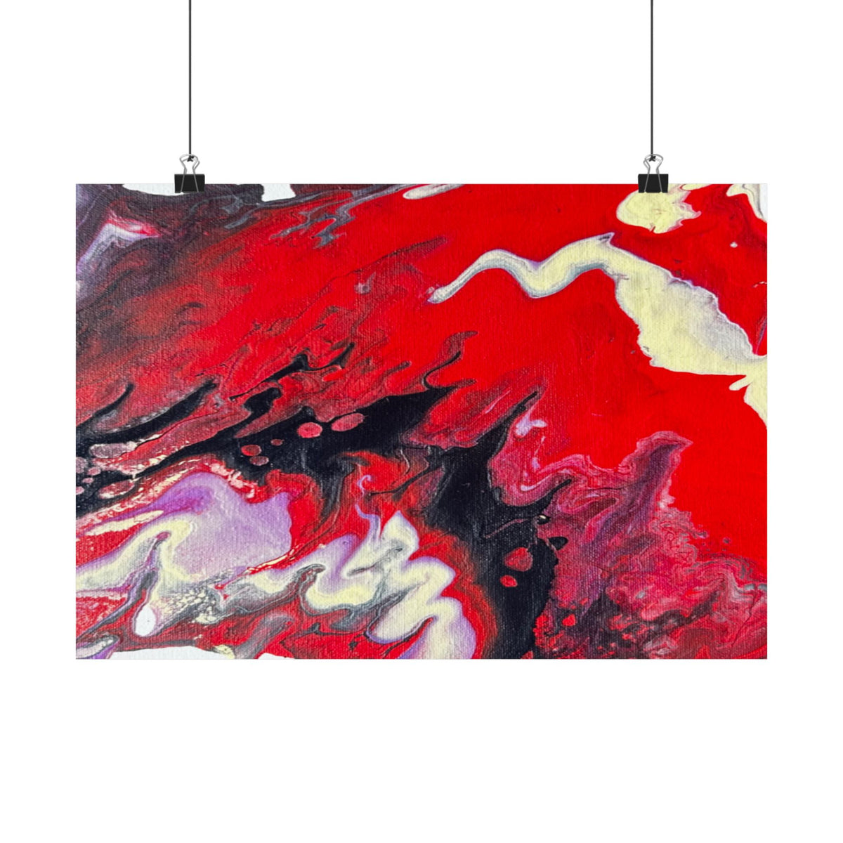 Power Abstract Red Fluid Art Matte Poster (Horizontal)