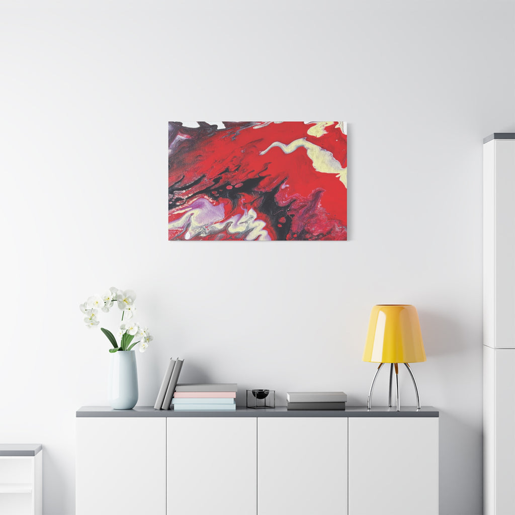 Power Abstract Red Fluid Art Canvas Print (Matte Stretched 1.25")