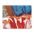 Abstract Red & Blue Matte Stretched Canvas Modern Expressionist Wall Art