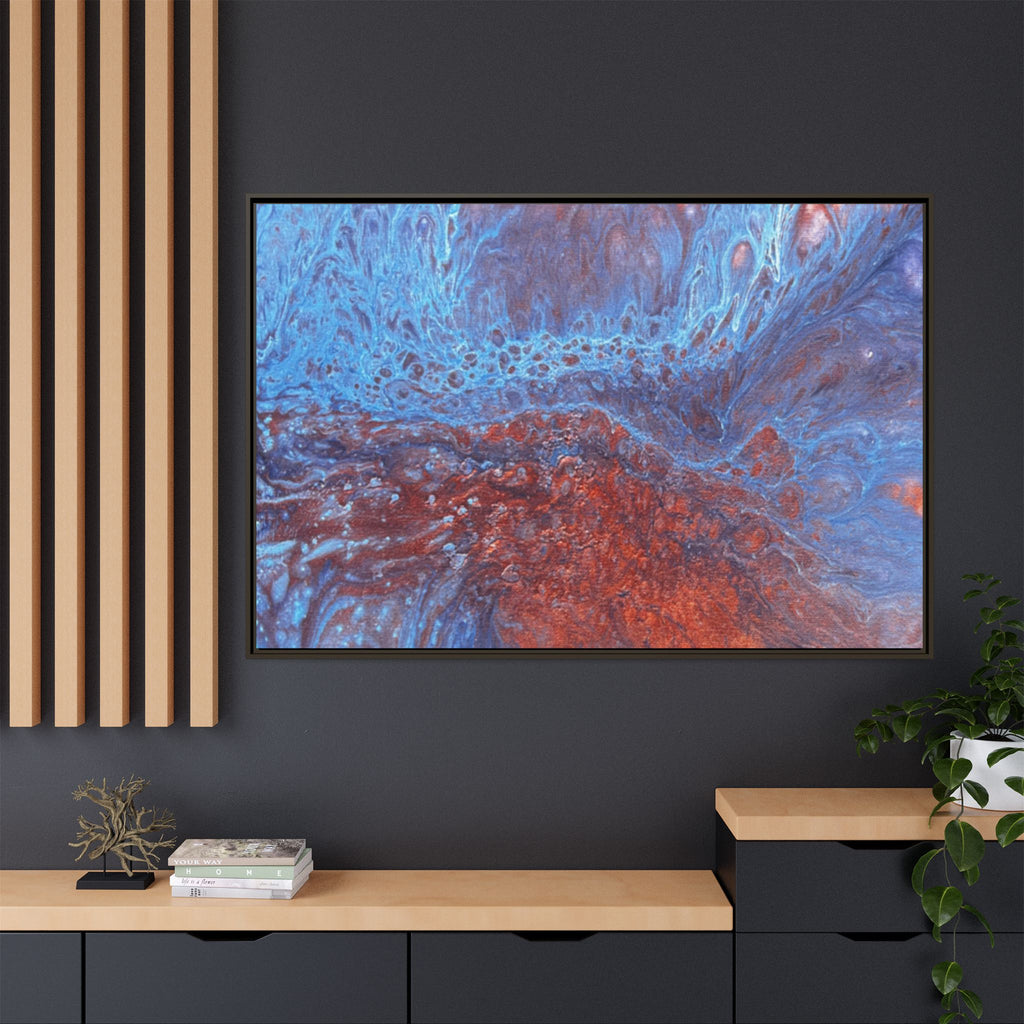 Wave Abstract Oceanic Flow Matte Canvas Framed Art