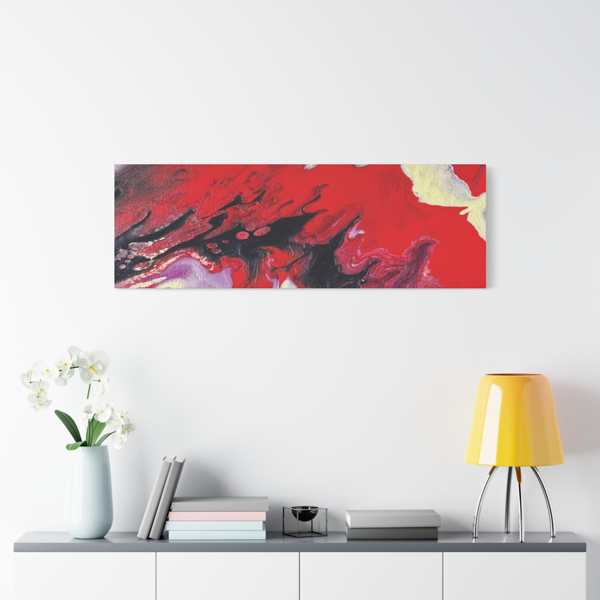 Power Abstract Red Fluid Art Canvas Print (Matte Stretched 1.25")
