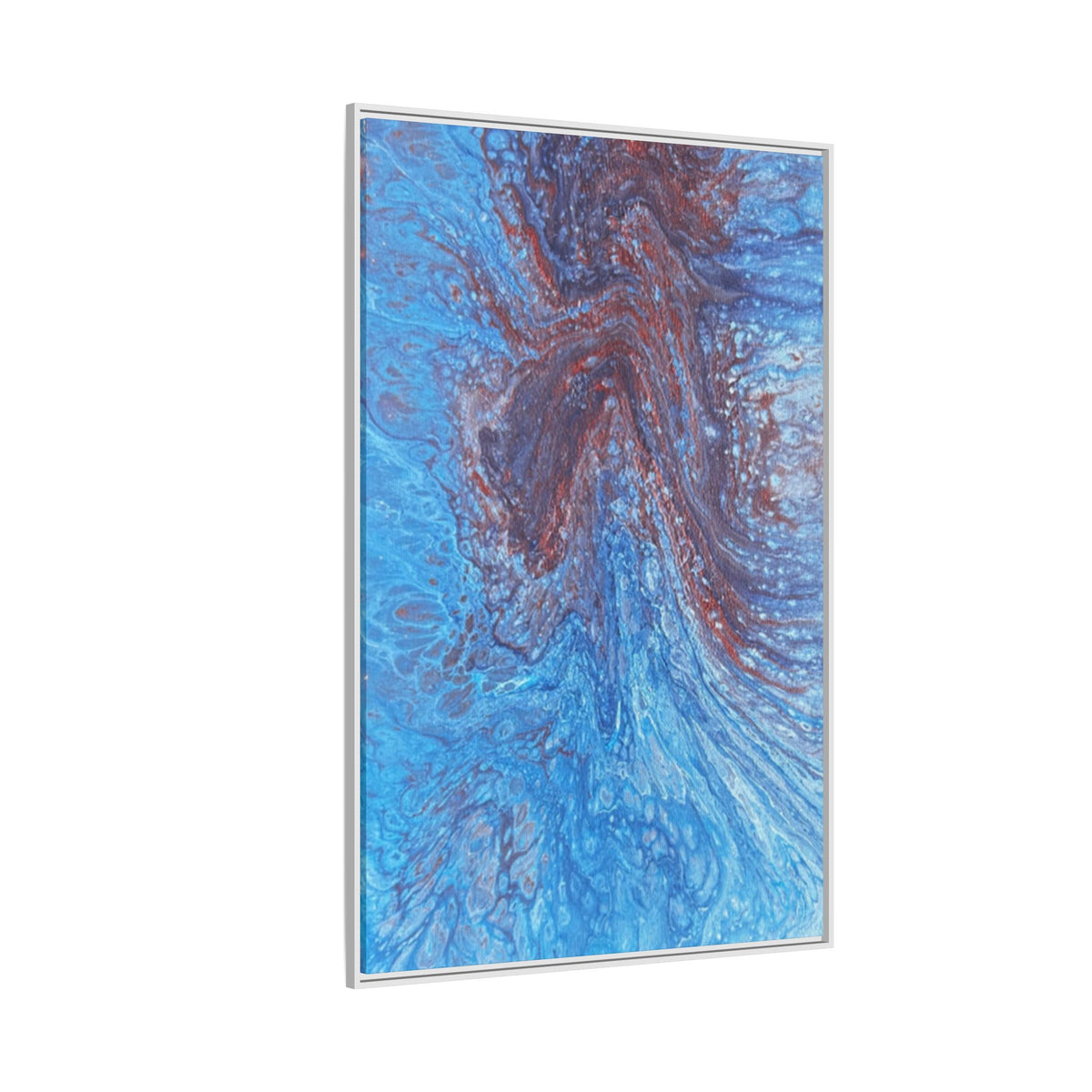 Abstract Blue Fluid Art Matte Canvas