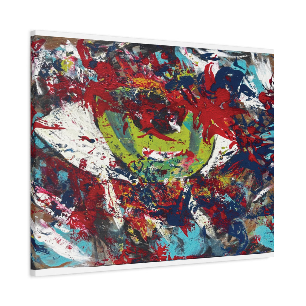 Abstract Burst Matte Canvas Print Eye Colorful Modern Wall Art, Stretched 1.25"