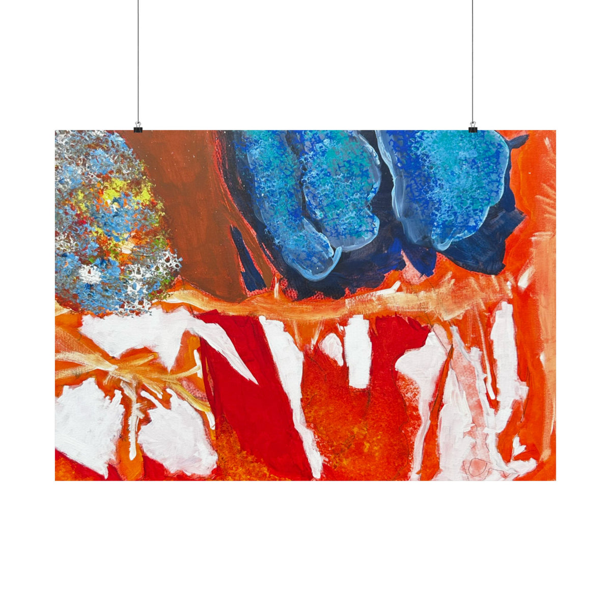 Abstract Color Splash Matte Poster Vibrant Horizontal Modern Wall Art