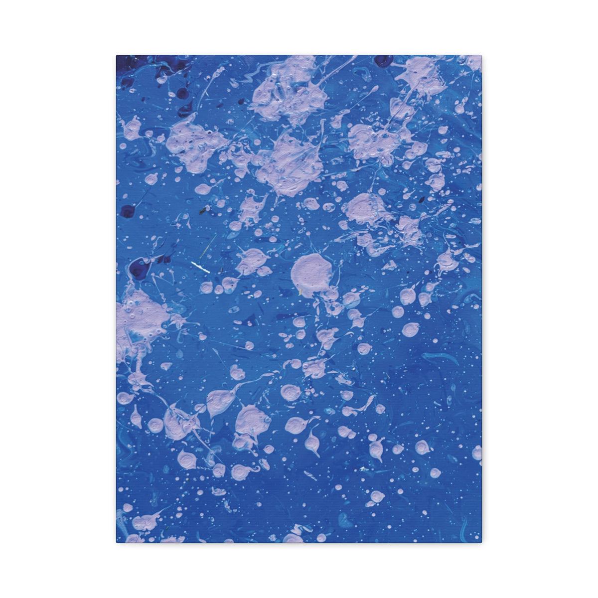 Blue Abstract Splatter Canvas Print  Dots (Matte Stretched 1.25")