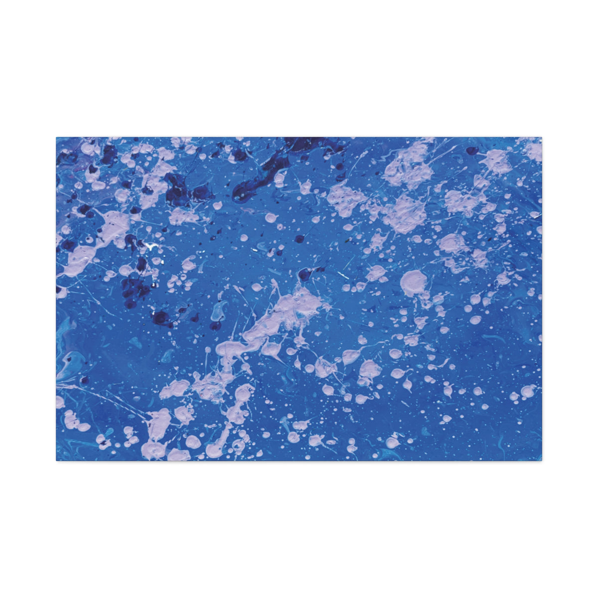 Blue Abstract Splatter Canvas Print  Dots (Matte Stretched 1.25")