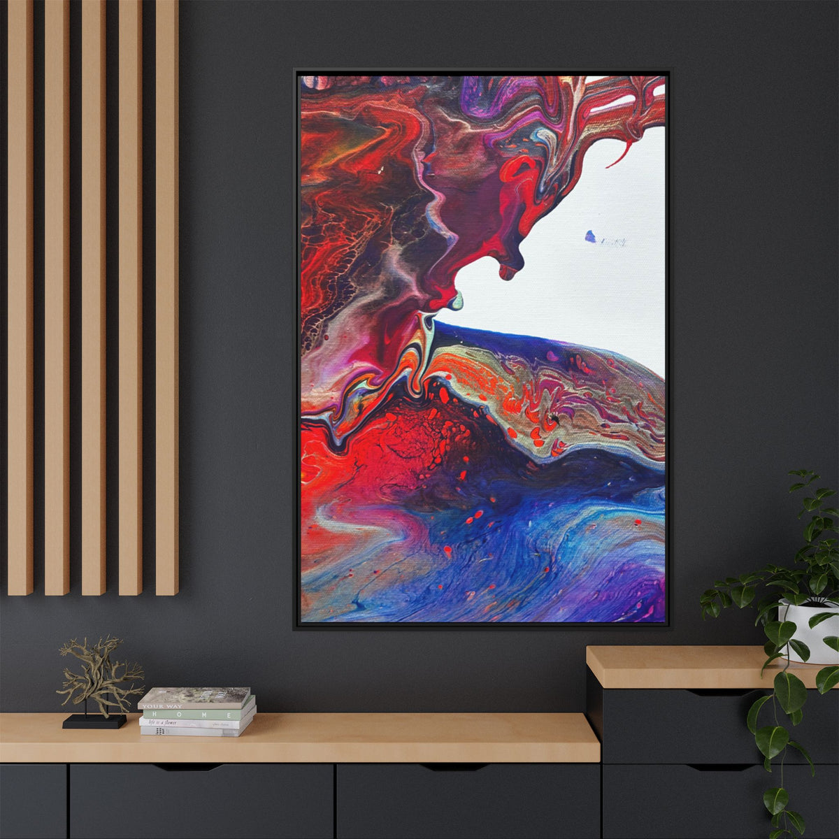 Abstract Fluid Art Matte Canvas Print Multi‑Color Swirl Wall Art