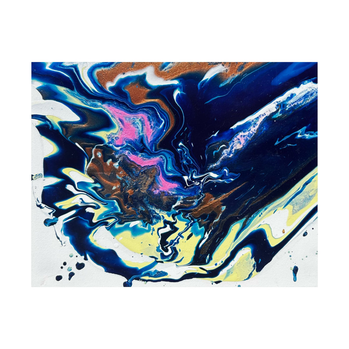 Abstract Blue Marble Matte Poster Change Horizontal Fluid Art Print