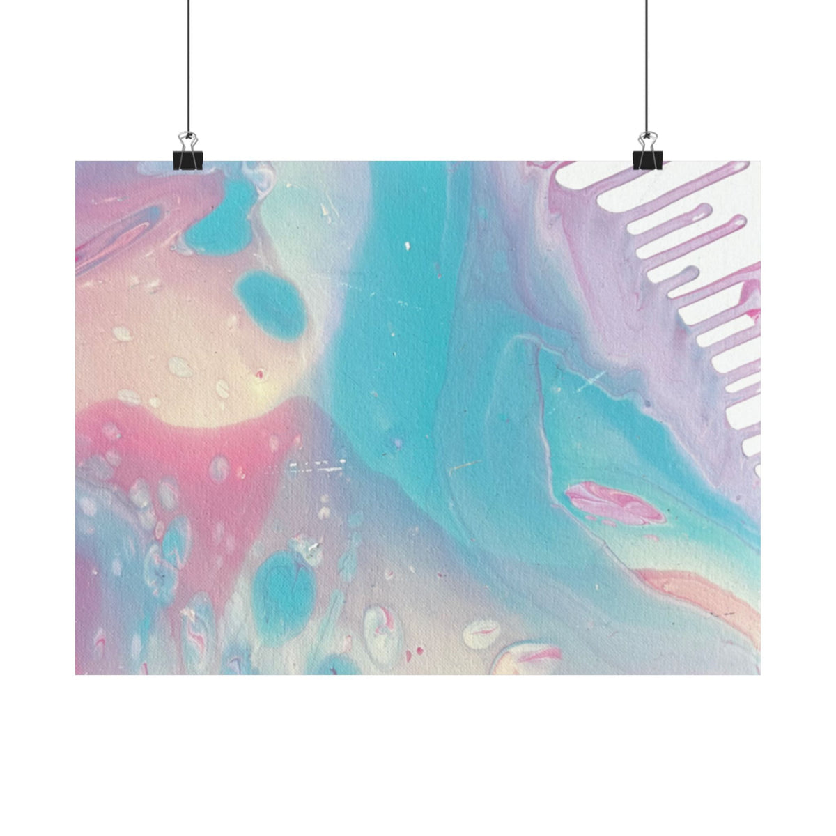 Abstract Pastel Ocean Matte Horizontal Poster Animal Calming Nursery & Bedroom Wall Art