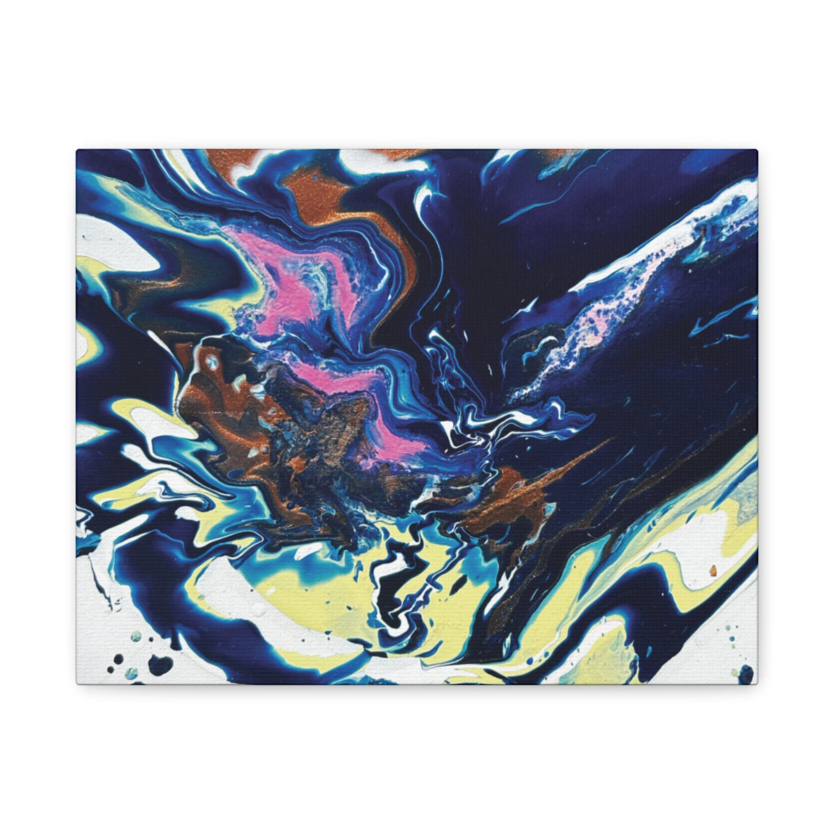 Change Abstract Blue Fluid Art Matte Canvas Print (Stretched Wall Art)