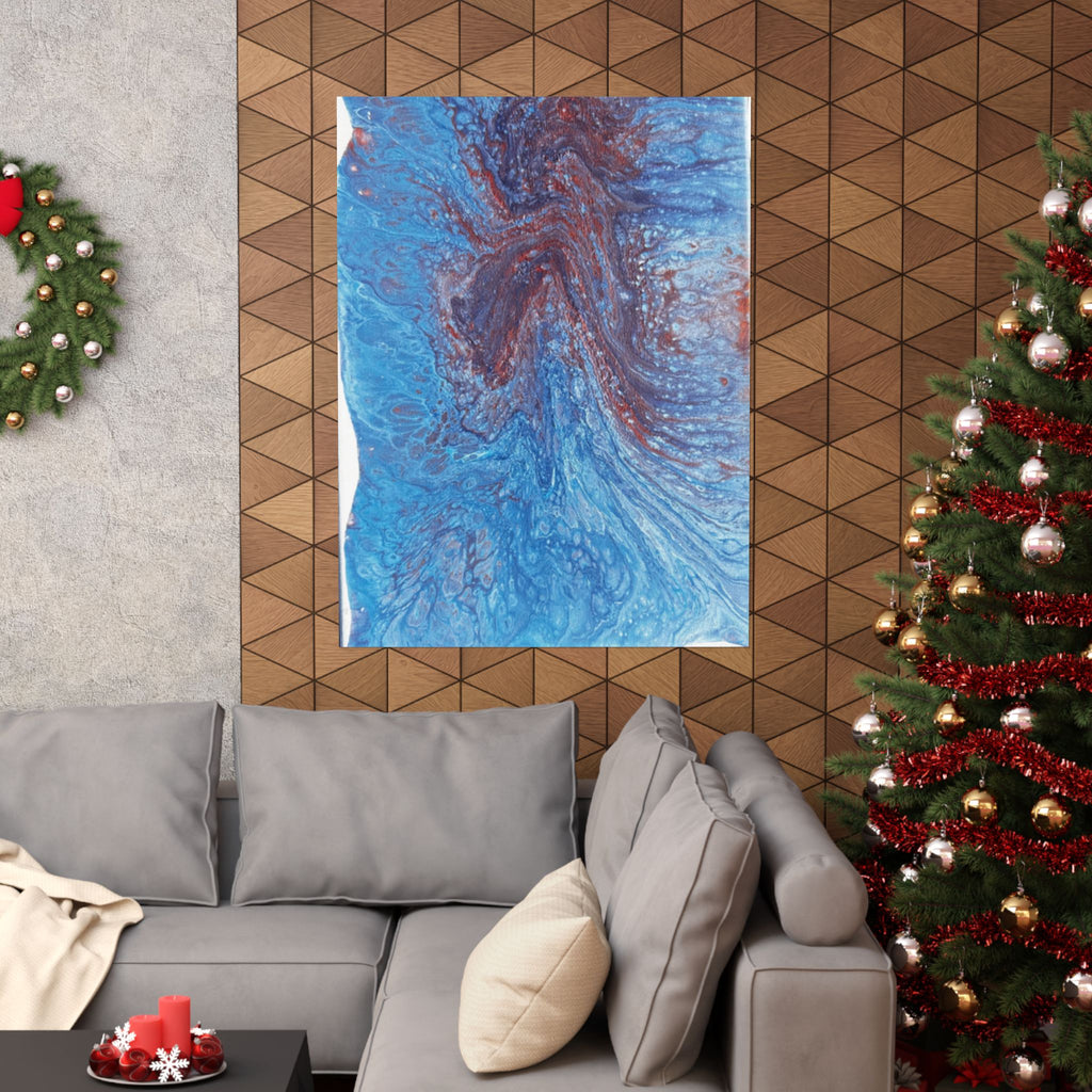 Abstract Blue Resin Art Poster Matte Vertical Wall Art