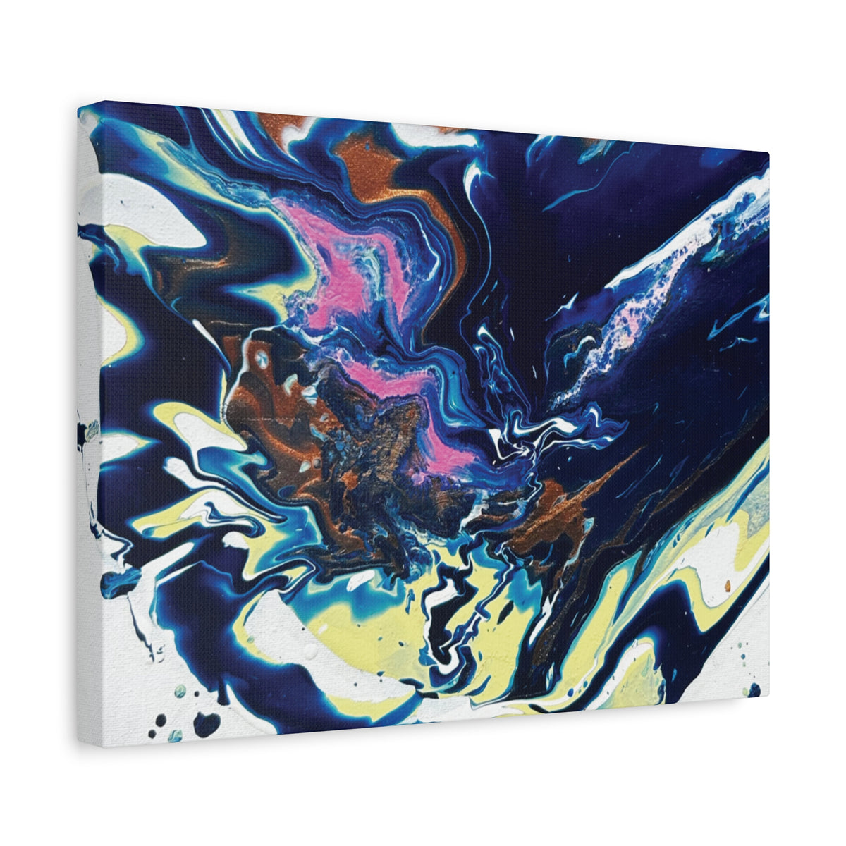 Change Abstract Blue Fluid Art Matte Canvas Print (Stretched Wall Art)