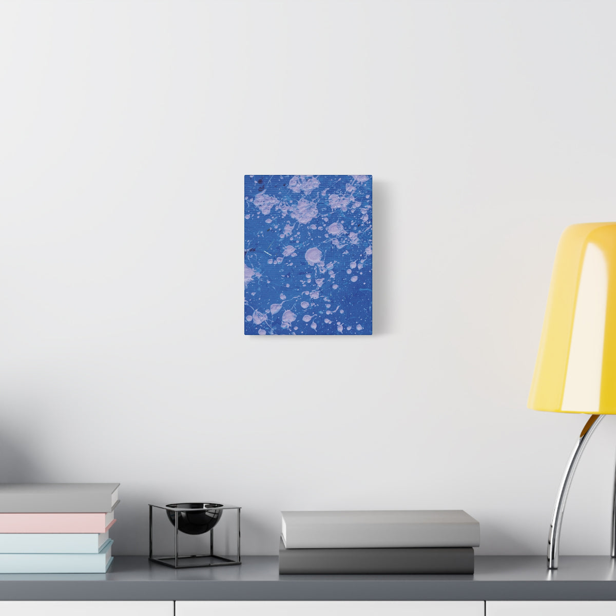 Blue Abstract Splatter Canvas Print  Dots (Matte Stretched 1.25")