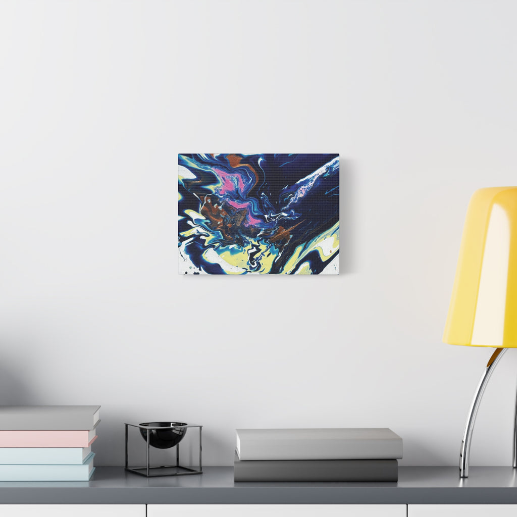 Change Abstract Blue Fluid Art Matte Canvas Print (Stretched Wall Art)