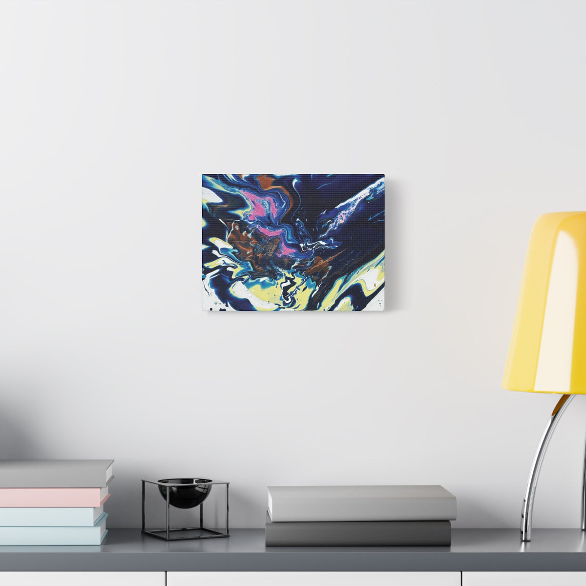 Change Abstract Blue Fluid Art Matte Canvas Print (Stretched Wall Art)