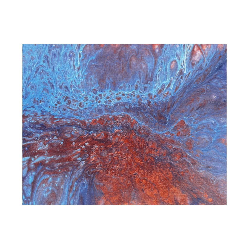 WAVE Abstract Oceanic Pour Art Matte Horizontal Poster