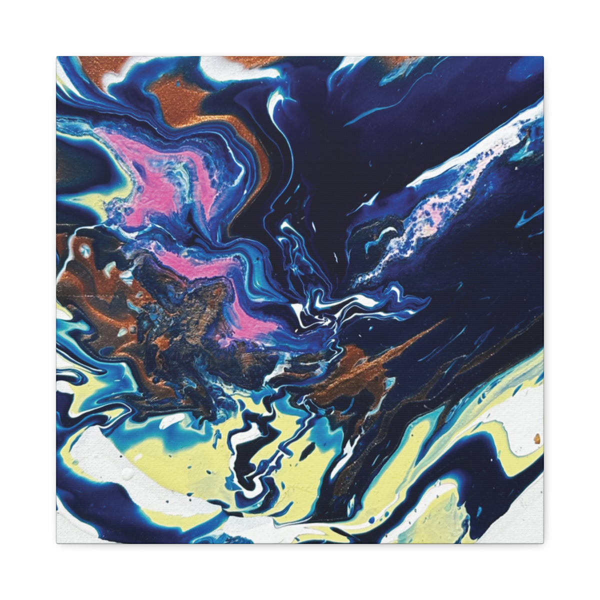Change Abstract Blue Fluid Art Matte Canvas Print (Stretched Wall Art)