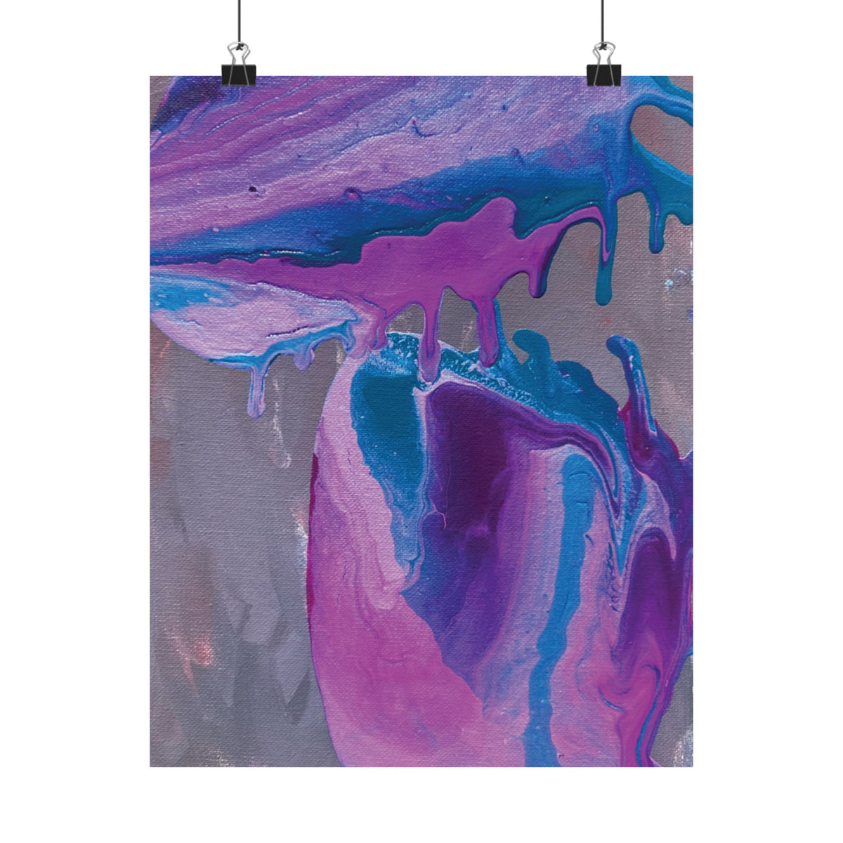 Wave Abstract Purple Fluid Art Matte Poster