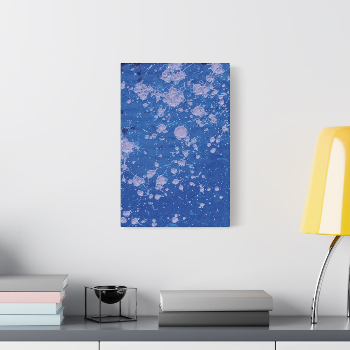 Blue Abstract Splatter Canvas Print  Dots (Matte Stretched 1.25")