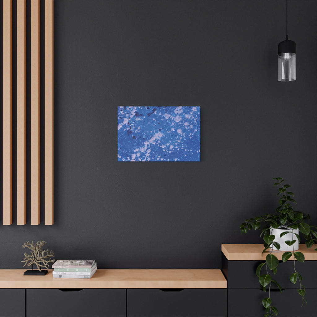 Blue Abstract Splatter Canvas Print  Dots (Matte Stretched 1.25")