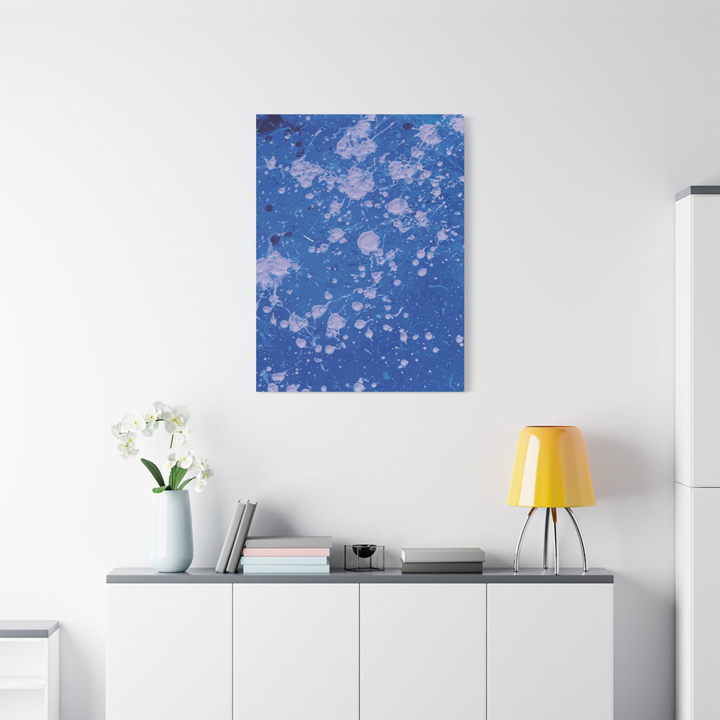Blue Abstract Splatter Canvas Print  Dots (Matte Stretched 1.25")