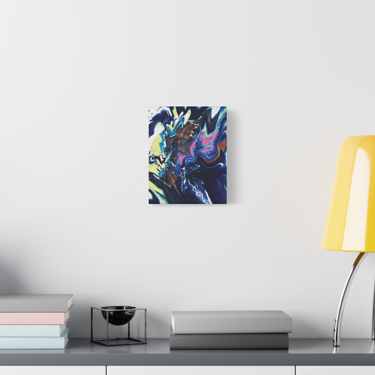Change Abstract Blue Fluid Art Matte Canvas Print (Stretched Wall Art)