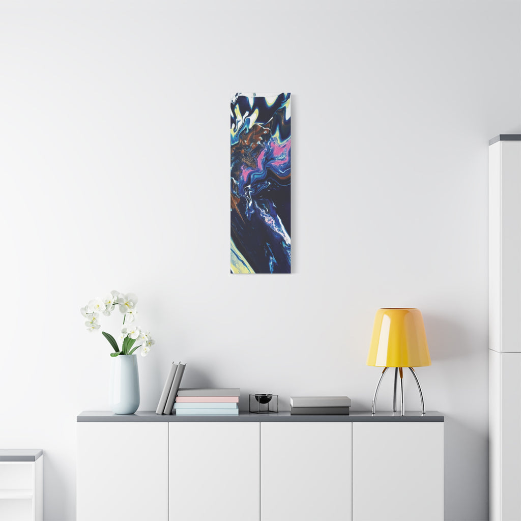 Change Abstract Blue Fluid Art Matte Canvas Print (Stretched Wall Art)