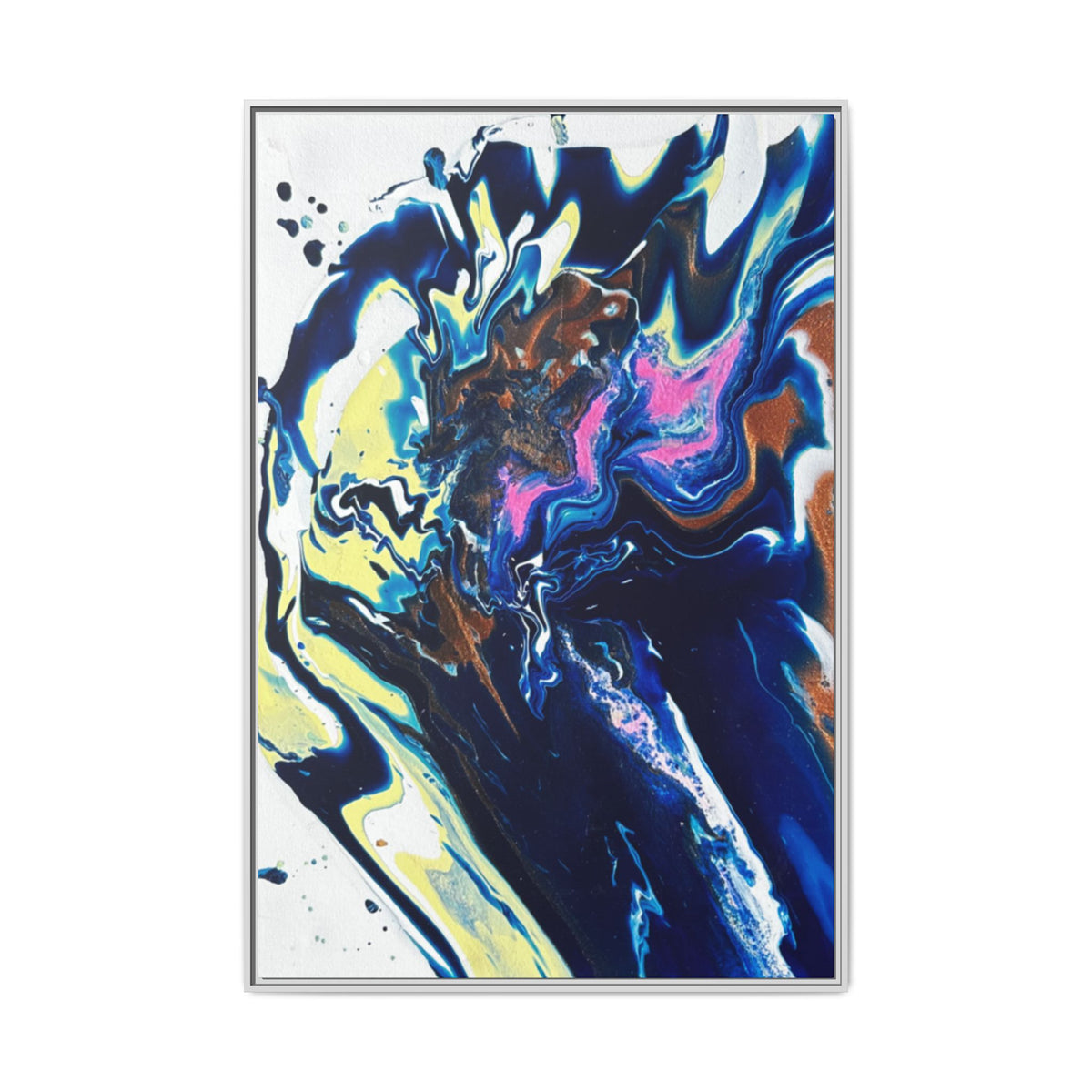 Abstract Ocean Swirl Matte Canvas Framed Art