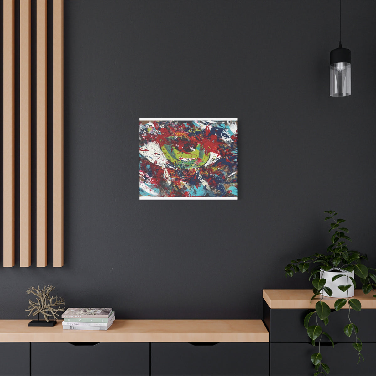 Abstract Burst Matte Canvas Print Eye Colorful Modern Wall Art, Stretched 1.25"