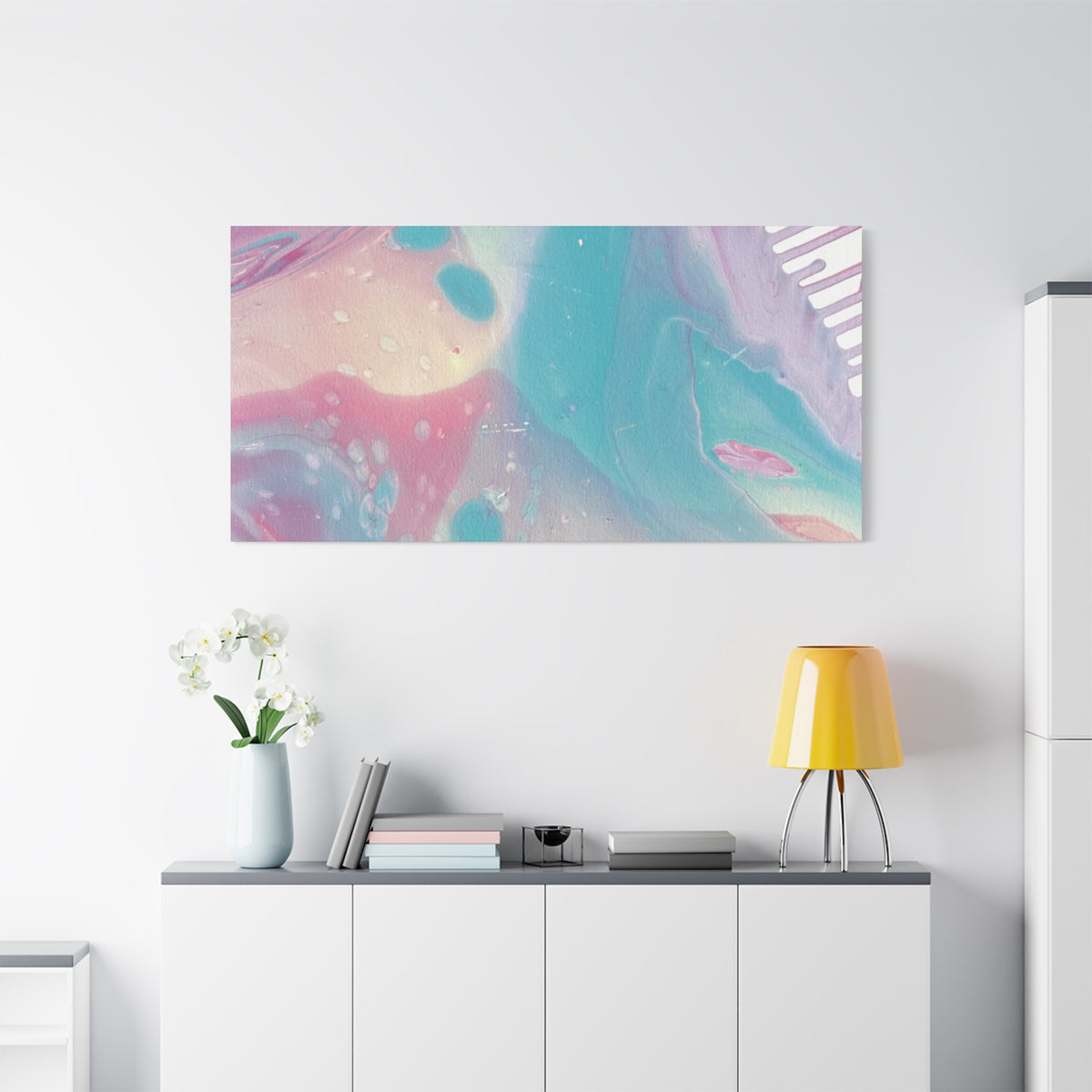 Pastel Fluid Animal Canvas Print Abstract Acrylic Pour Wall Art