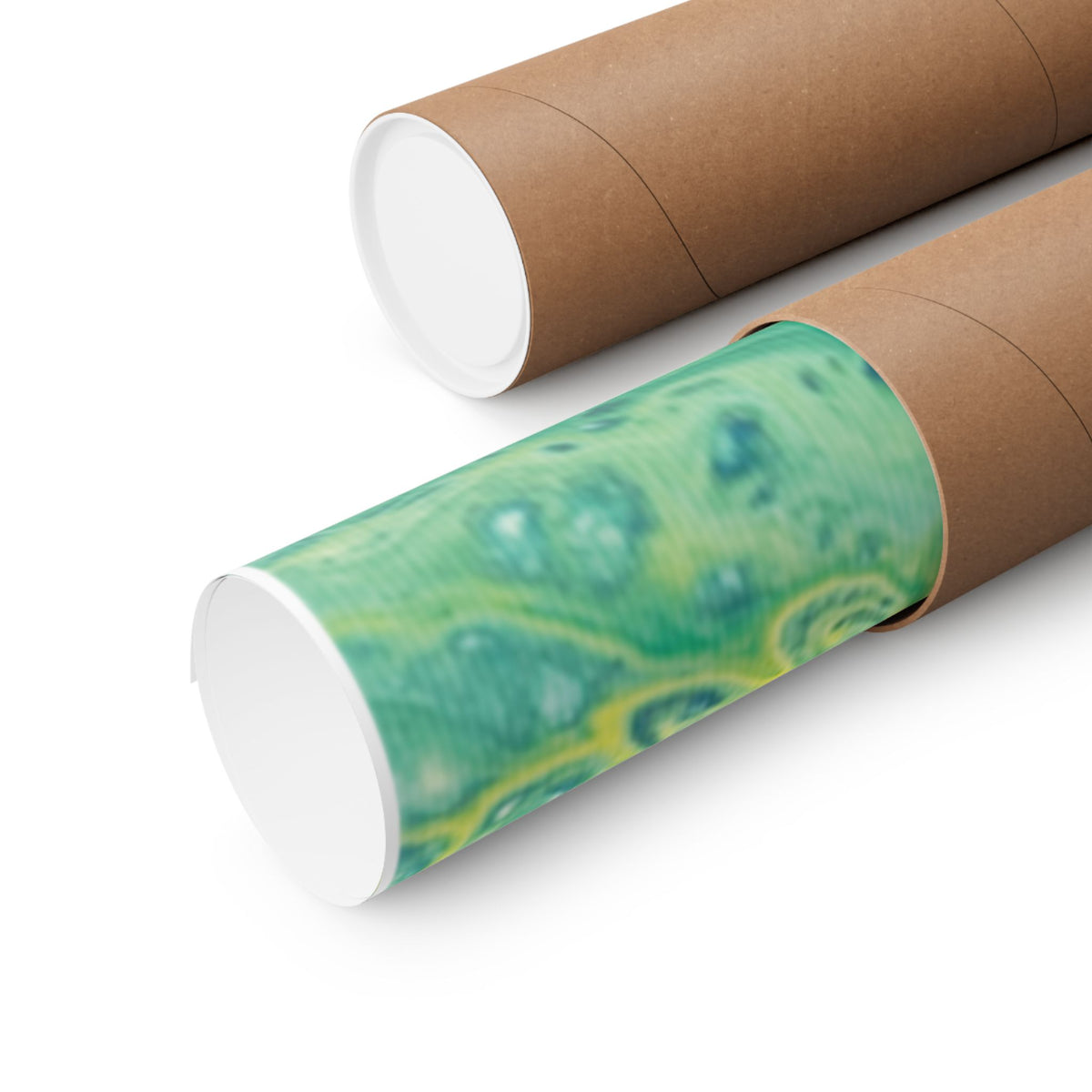 Moss Abstract Ocean Flow Matte Poster (Blue-Green Vertical Fluid Art)