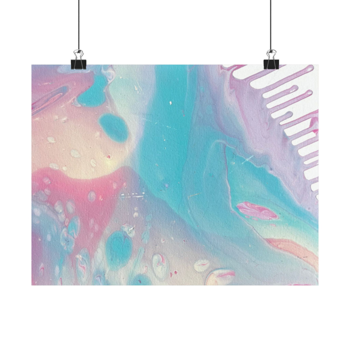 Abstract Pastel Ocean Matte Horizontal Poster Animal Calming Nursery & Bedroom Wall Art