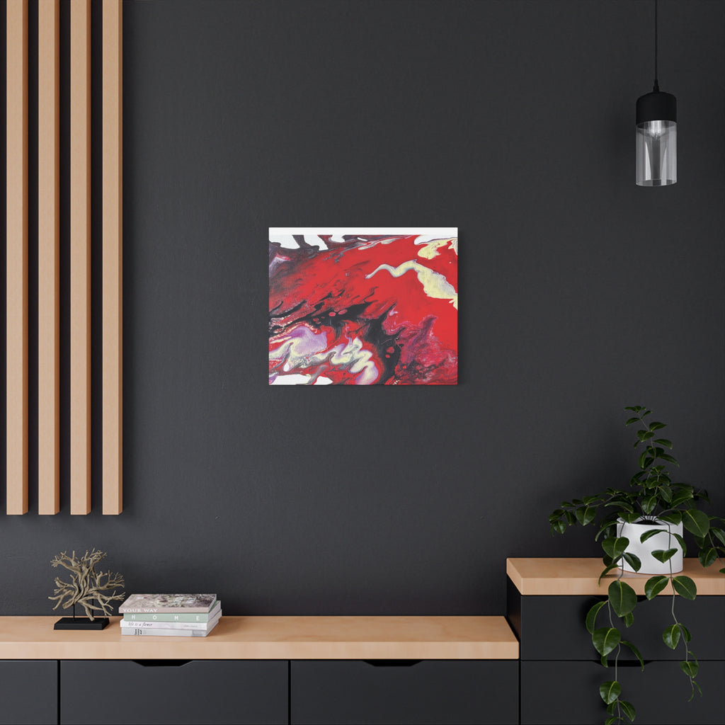 Power Abstract Red Fluid Art Canvas Print (Matte Stretched 1.25")