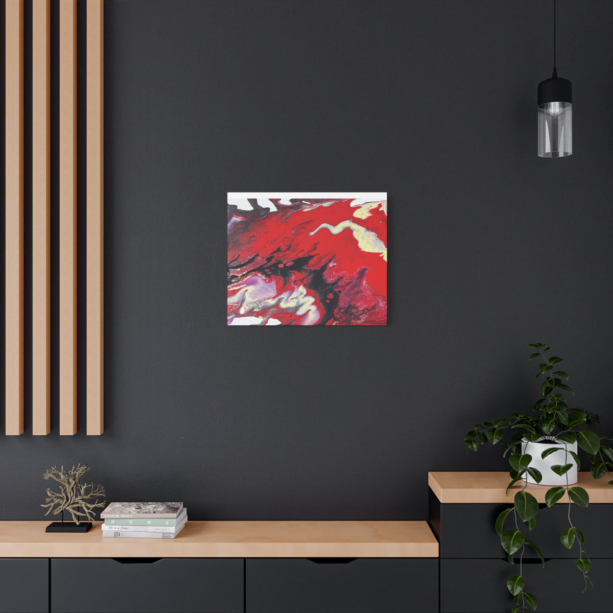 Power Abstract Red Fluid Art Canvas Print (Matte Stretched 1.25")