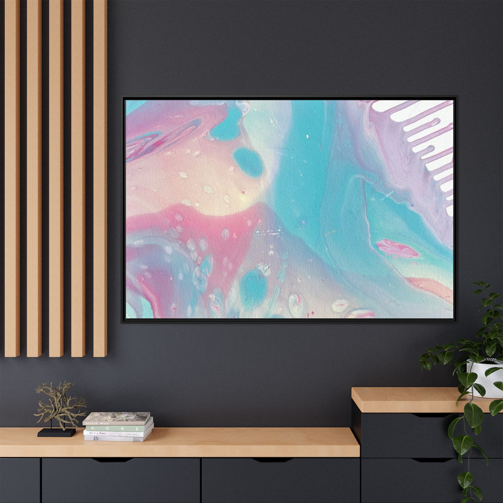 Animal Abstract Pastel Fluid Art Framed Canvas Print