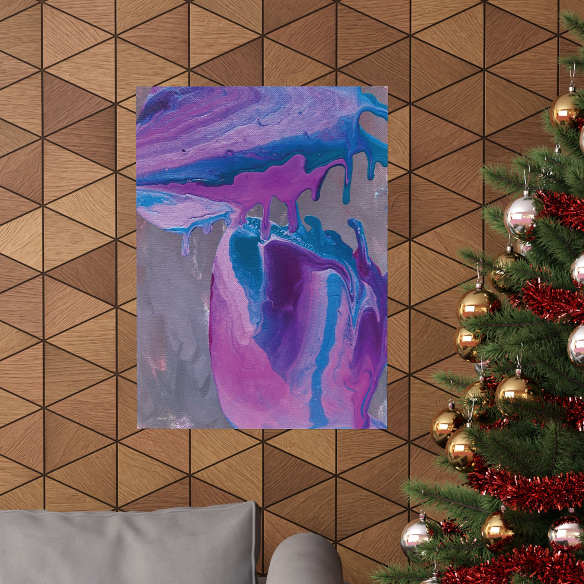 Wave Abstract Purple Fluid Art Matte Poster