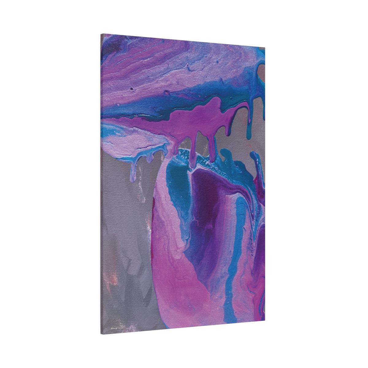 Abstract Purple Waves Matte Stretched Canvas Print