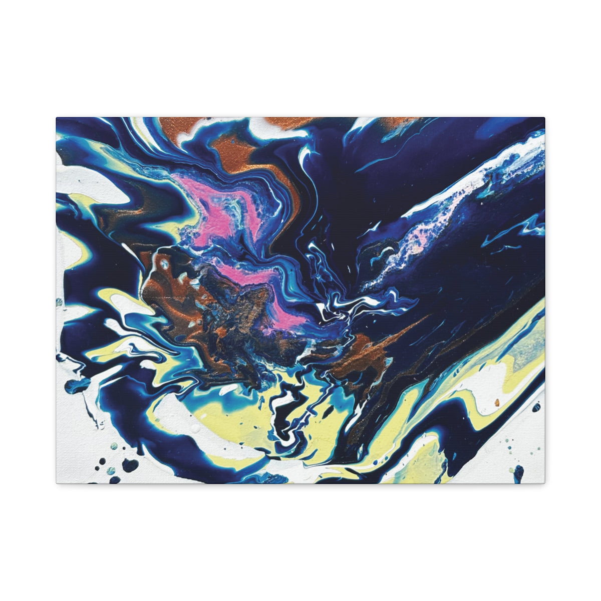 Change Abstract Blue Fluid Art Matte Canvas Print (Stretched Wall Art)