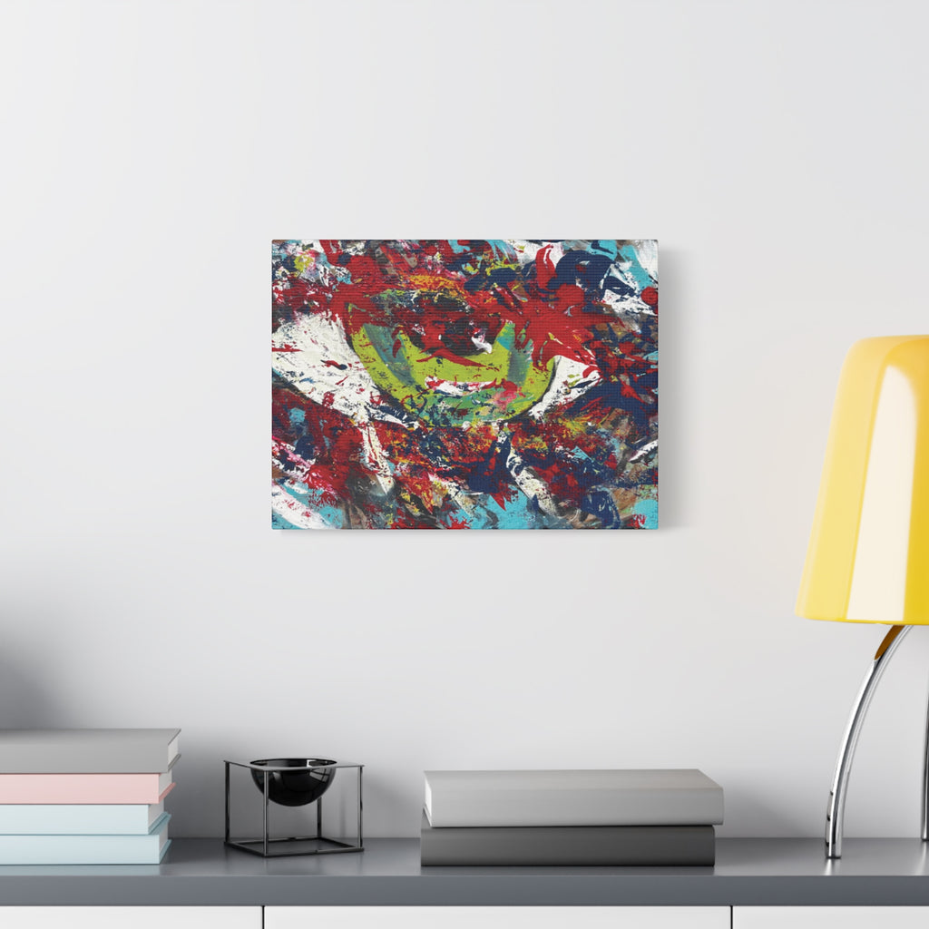 Abstract Burst Matte Canvas Print Eye Colorful Modern Wall Art, Stretched 1.25"