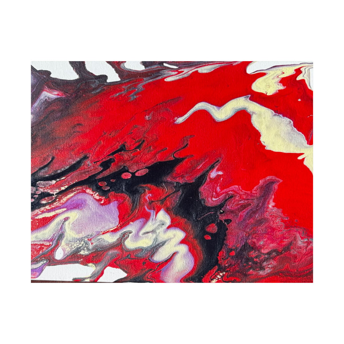 Power Abstract Red Fluid Art Matte Poster (Horizontal)