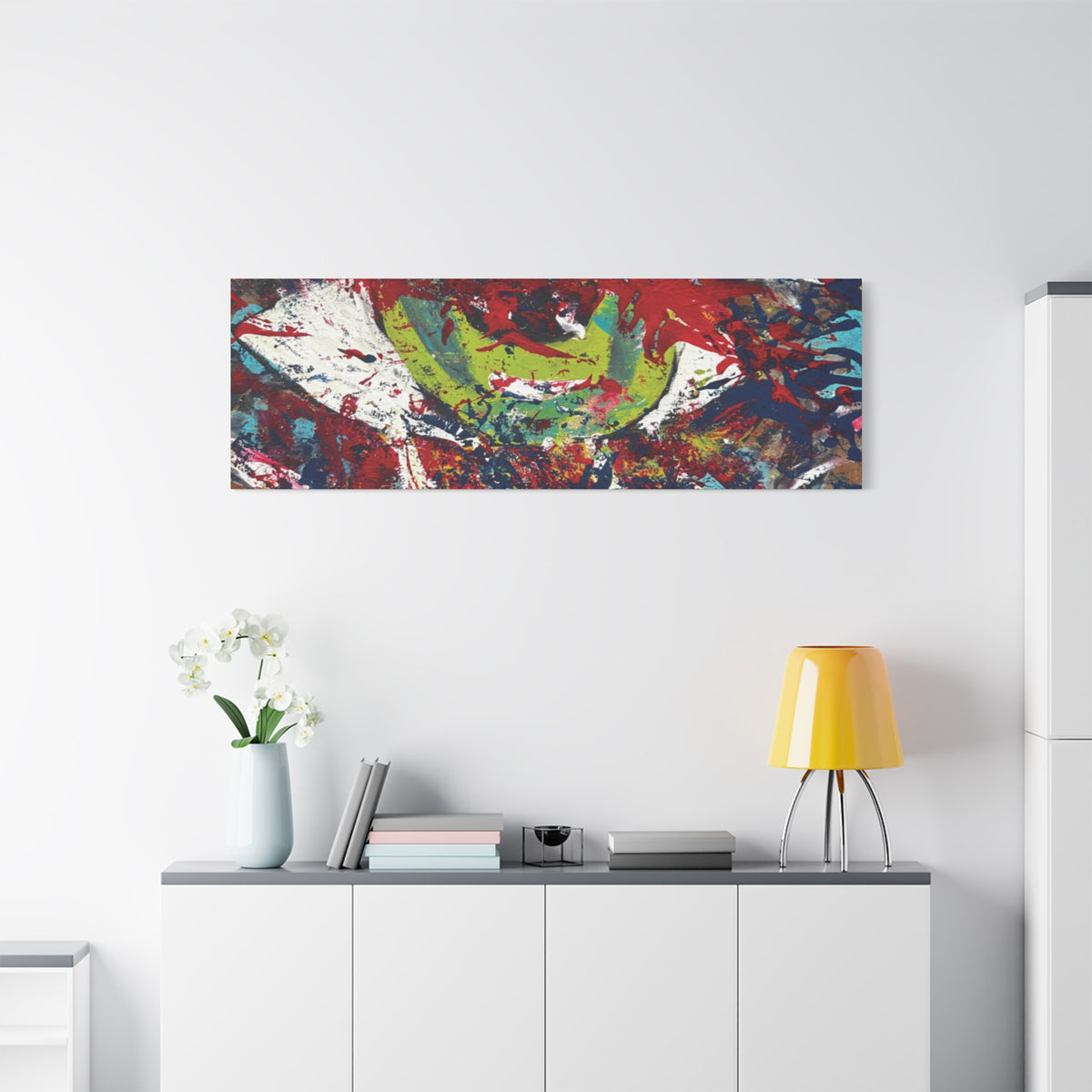 Abstract Burst Matte Canvas Print Eye Colorful Modern Wall Art, Stretched 1.25"