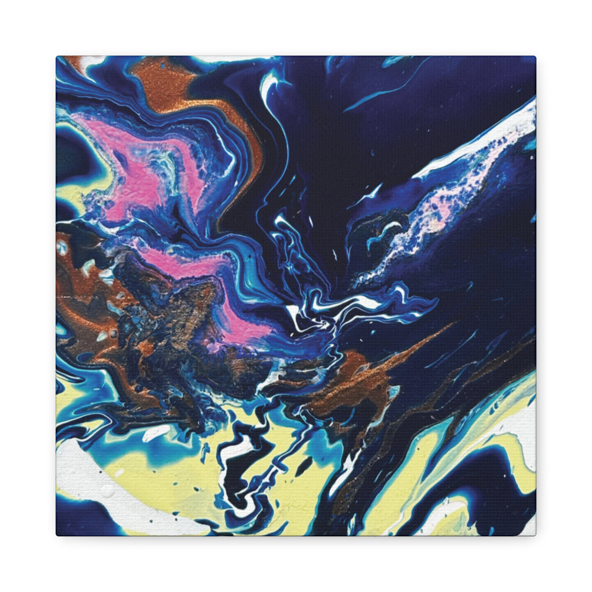 Change Abstract Blue Fluid Art Matte Canvas Print (Stretched Wall Art)