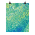 Abstract Ocean Blue Matte Poster Moss Turquoise Green Fluid Art