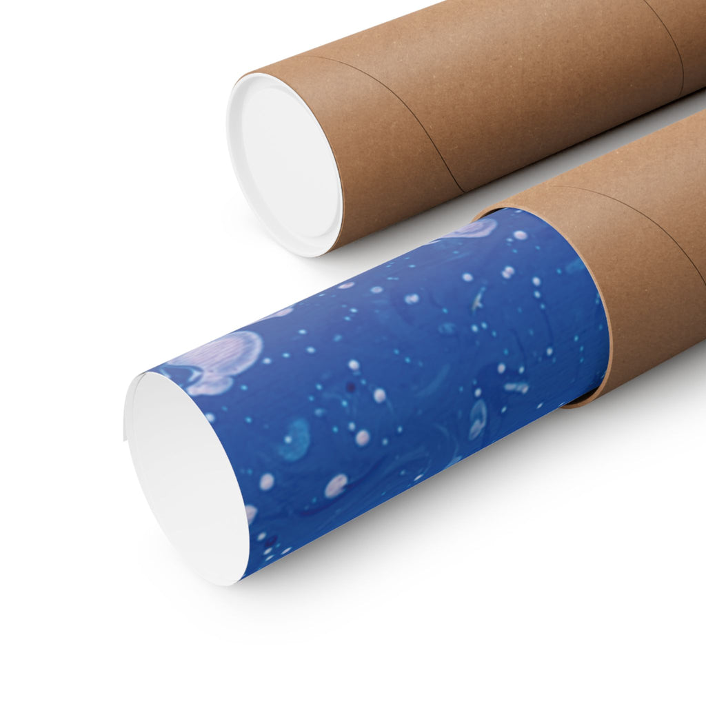 Abstract Blue Paint Splatter Matte Poster Dots Vertical Modern Wall Art