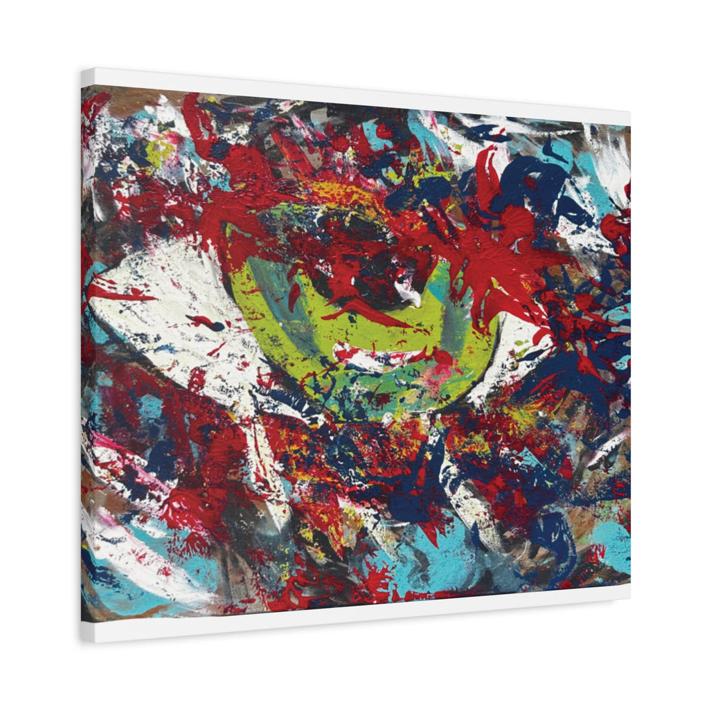 Abstract Burst Matte Canvas Print Eye Colorful Modern Wall Art, Stretched 1.25"