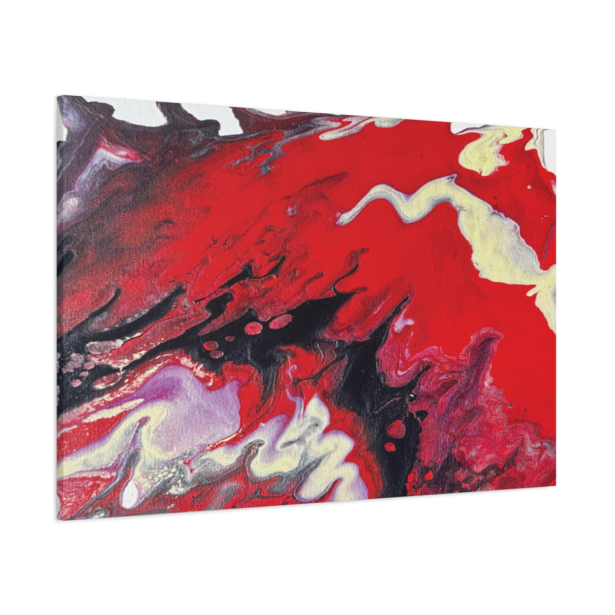Power Abstract Red Fluid Art Canvas Print (Matte Stretched 1.25")