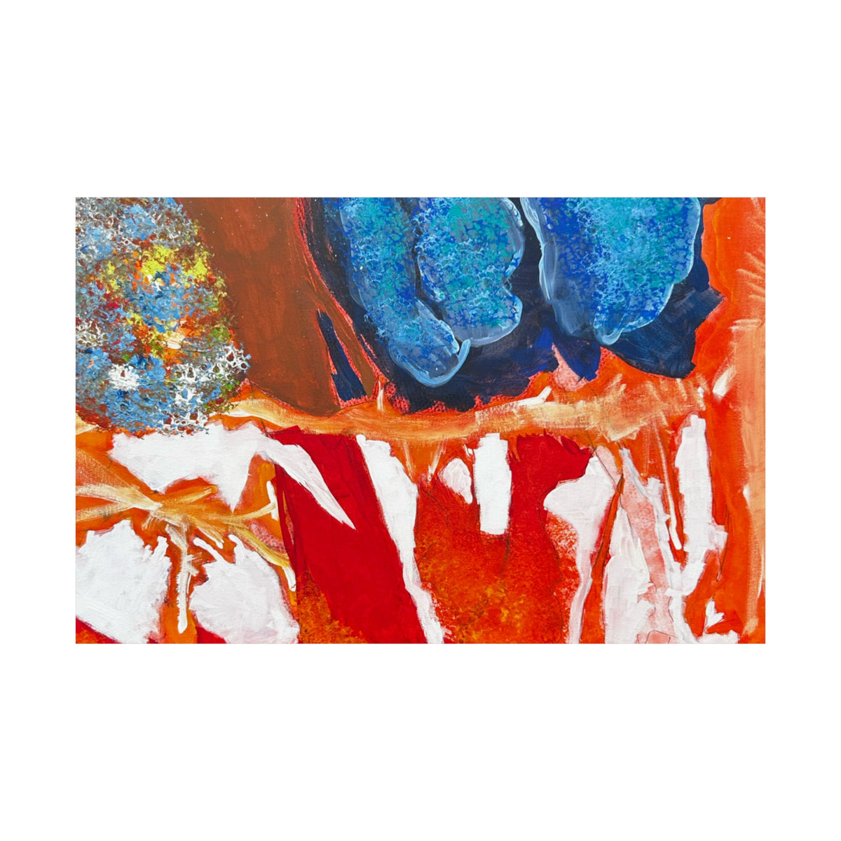 Abstract Color Splash Matte Poster Vibrant Horizontal Modern Wall Art